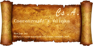 Cseresznyák Alinka névjegykártya